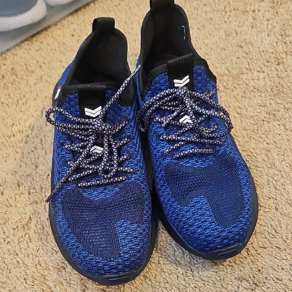 Blue Knit Steel Toe Sneakers